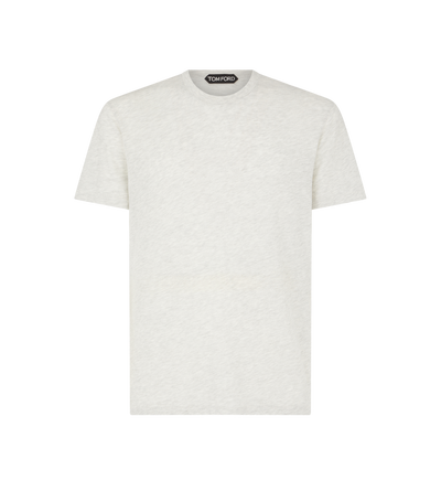 COTTON BLEND MELANGE CREW NECK T-SHIRT image number 0