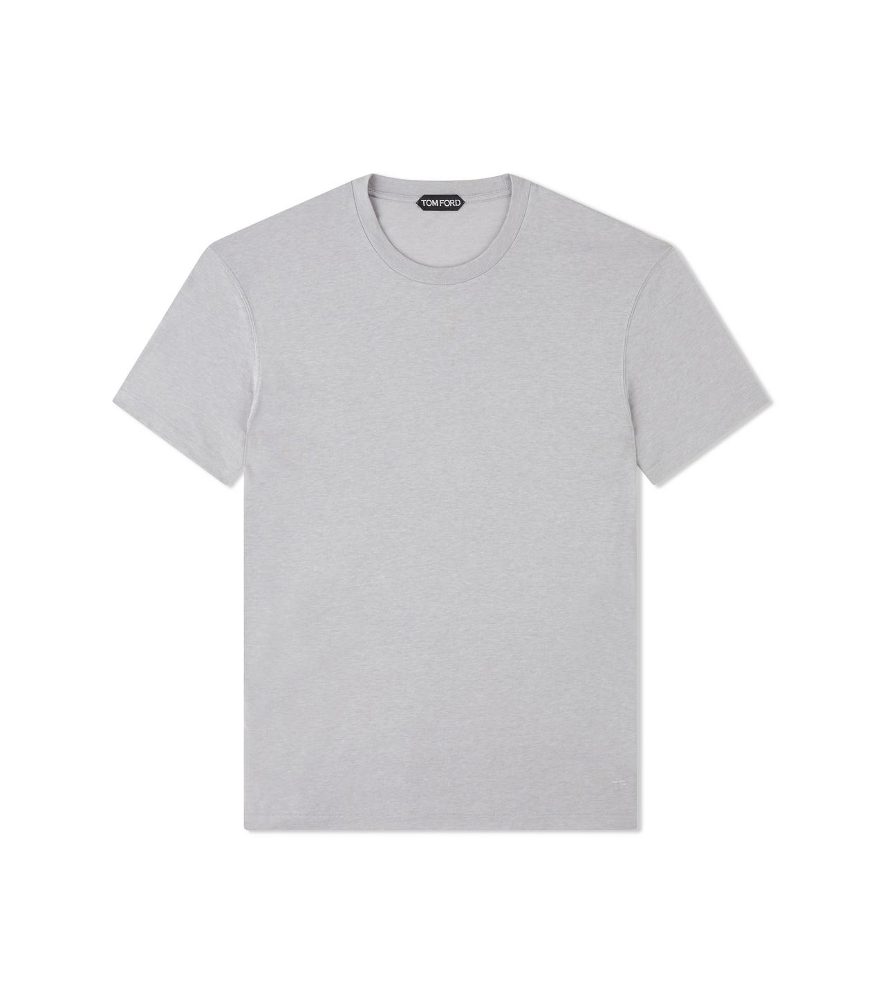 COTTON BLEND MELANGE CREW NECK T-SHIRT image number 0