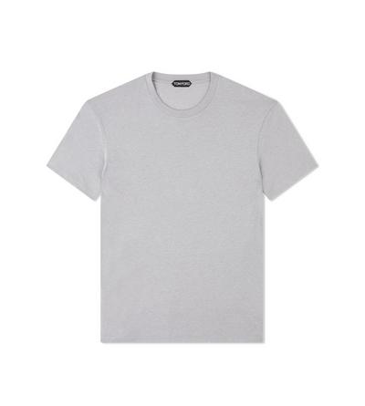 COTTON BLEND MELANGE CREW NECK T-SHIRT