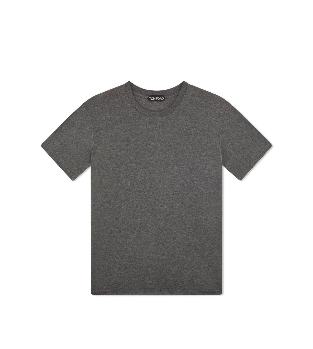 COTTON BLEND MELANGE CREW NECK T-SHIRT image number 0