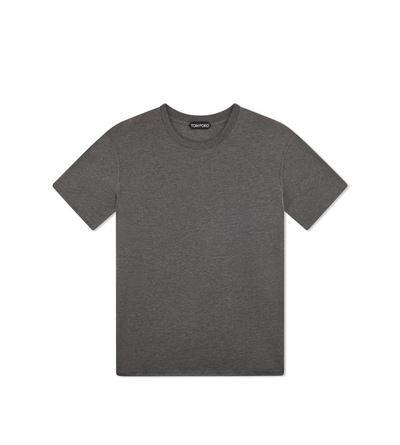 COTTON BLEND MELANGE CREW NECK T-SHIRT image number 0