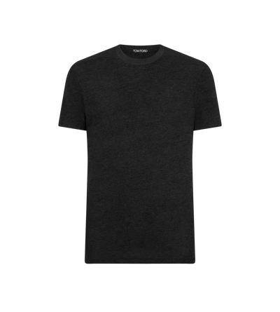 COTTON BLEND MELANGE CREW NECK T-SHIRT