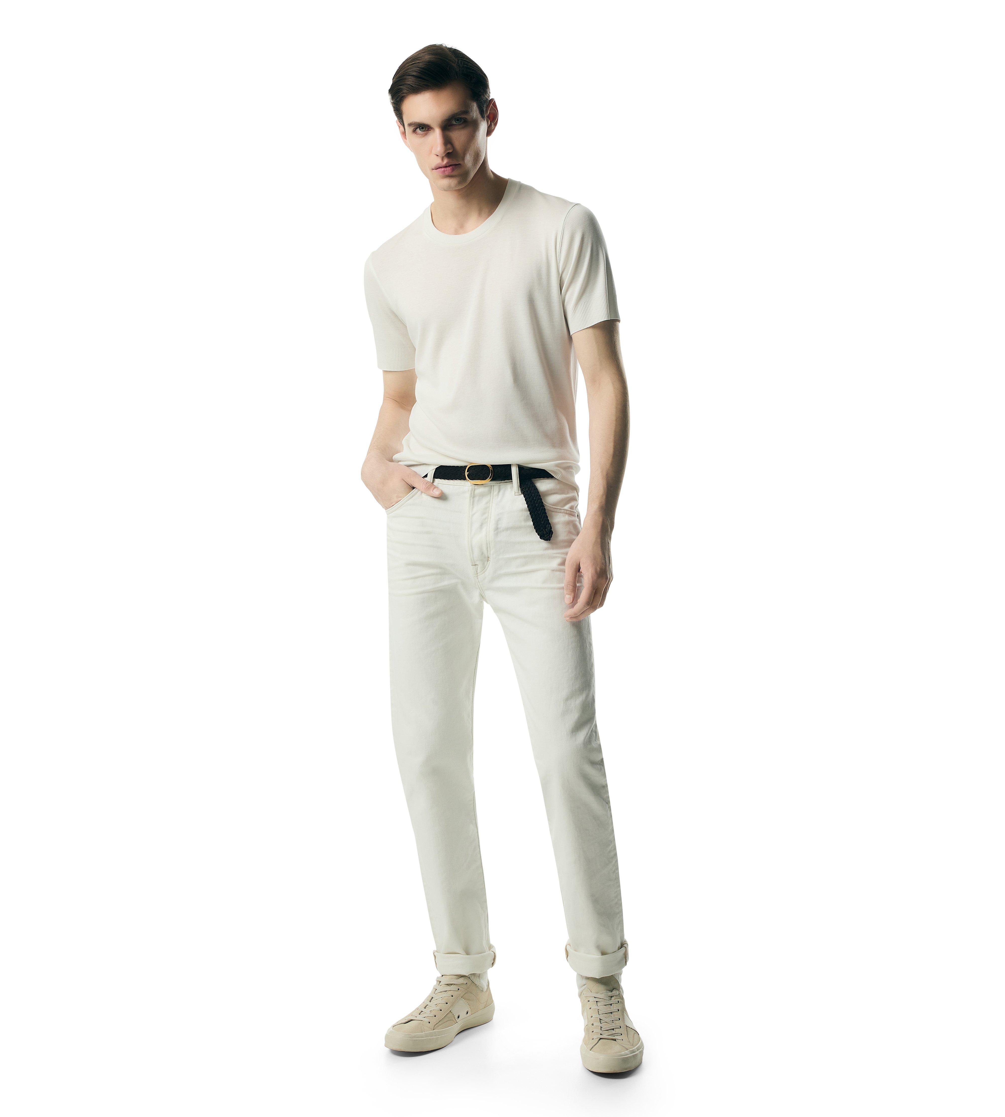 PLACED RIB CREW NECK T-SHIRT