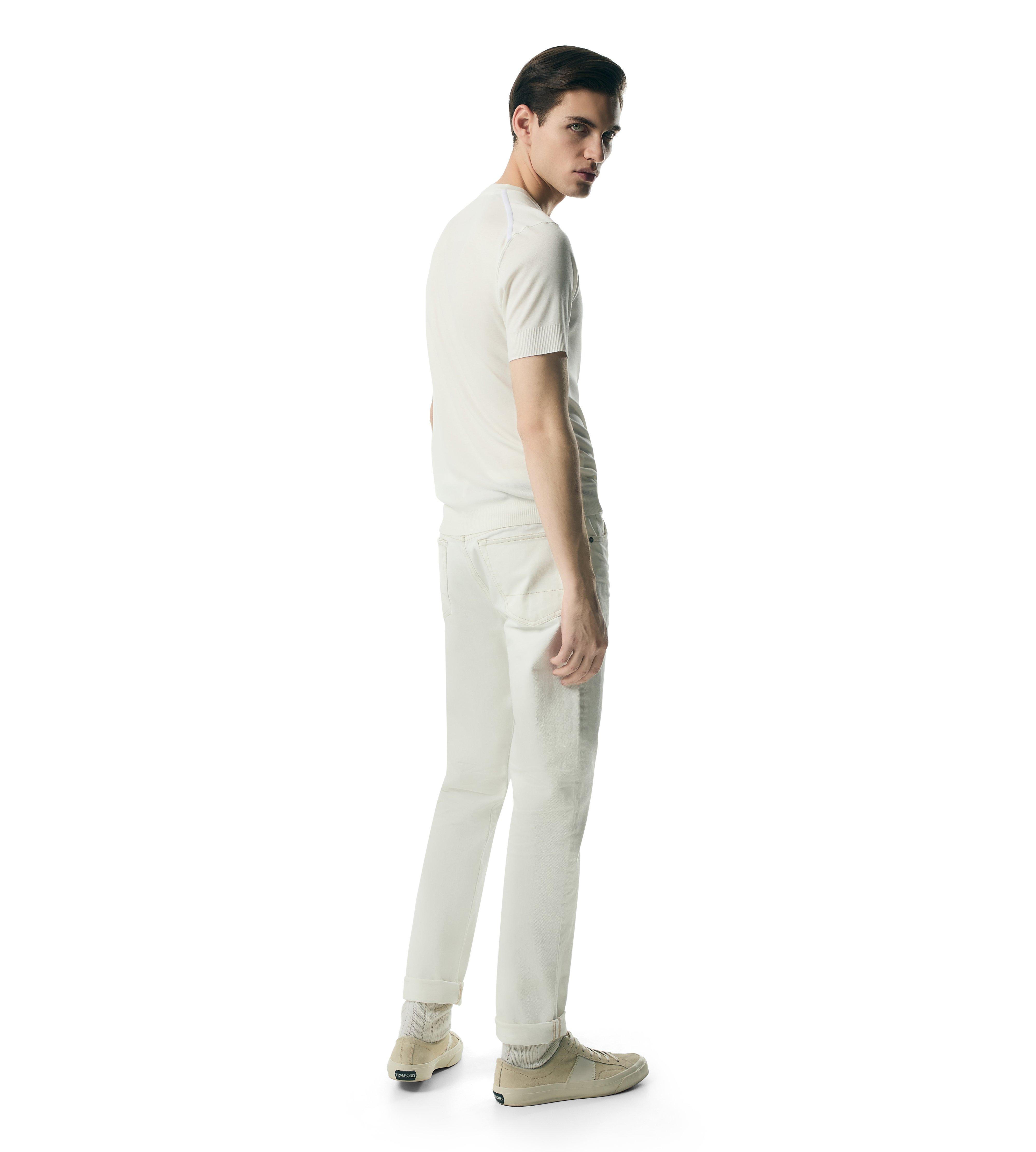 PLACED RIB CREW NECK T-SHIRT | Tom Ford Fashion