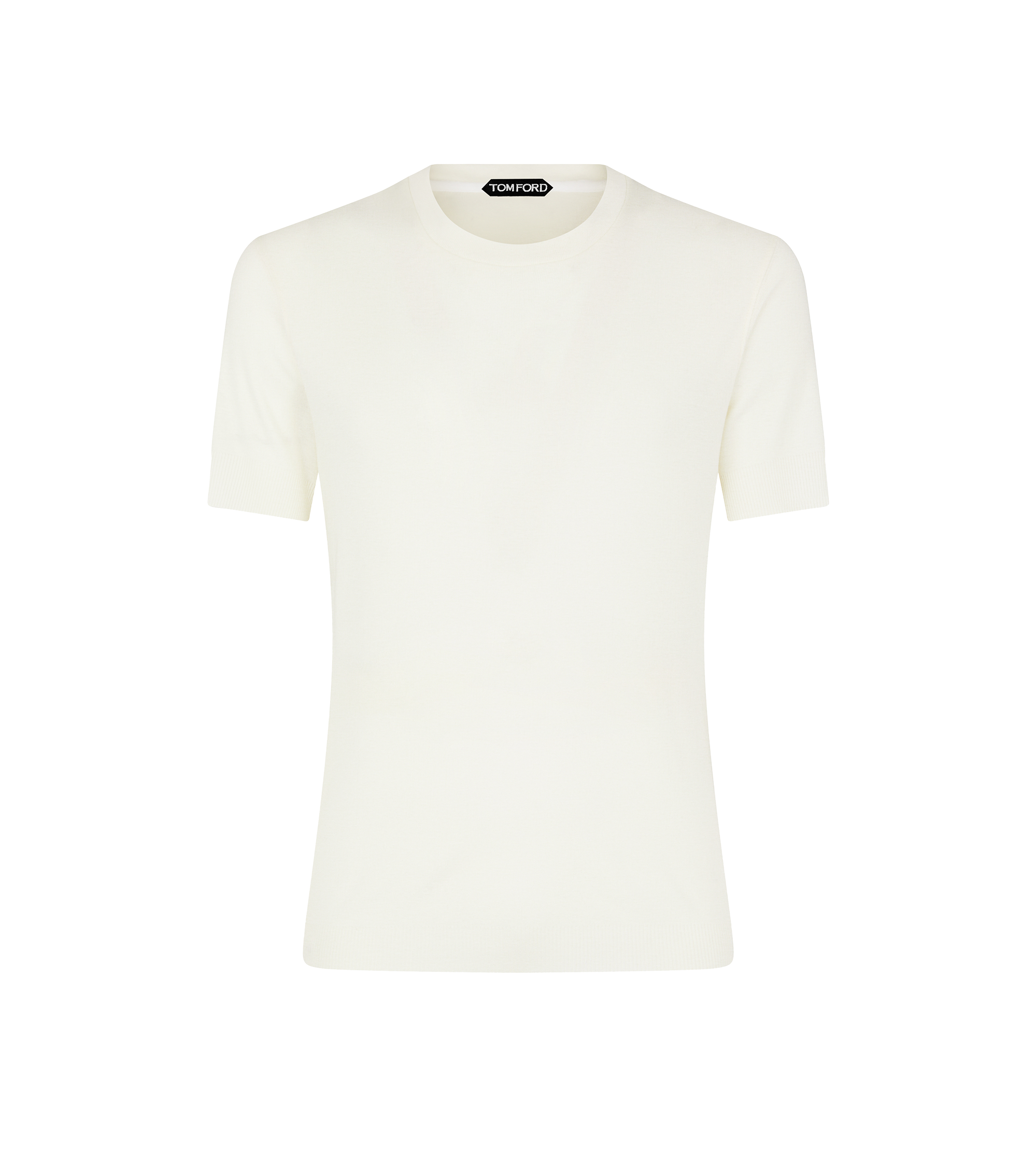 PLACED RIB CREW NECK T-SHIRT