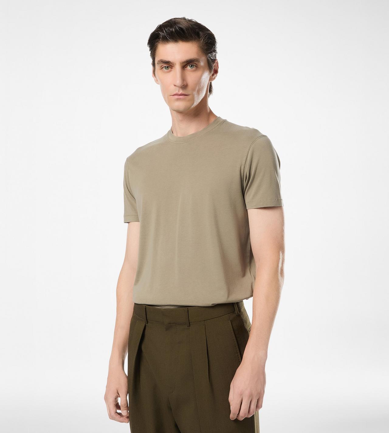 LYOCELL COTTON CREW NECK T-SHIRT image number 2