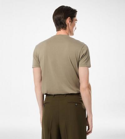 LYOCELL COTTON CREW NECK T-SHIRT image number 3