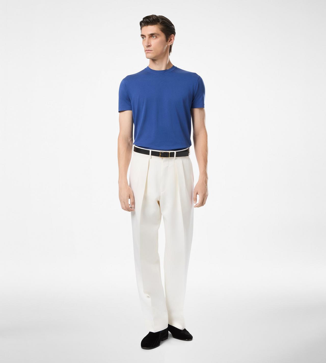 LYOCELL COTTON CREW NECK T-SHIRT image number 1