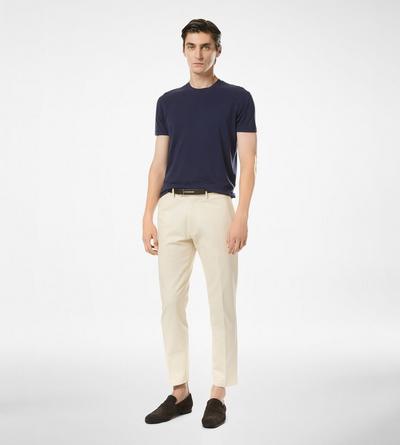 LYOCELL COTTON CREW NECK T-SHIRT image number 1