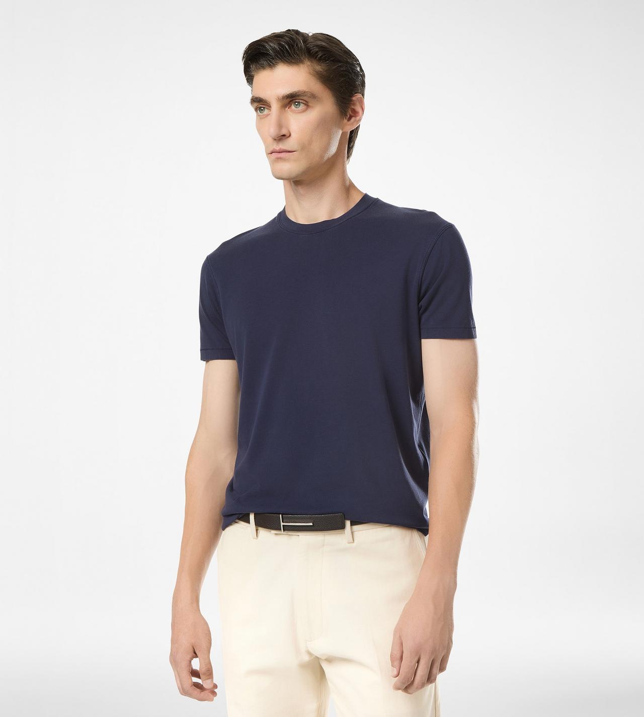 LYOCELL COTTON CREW NECK T-SHIRT image number 2