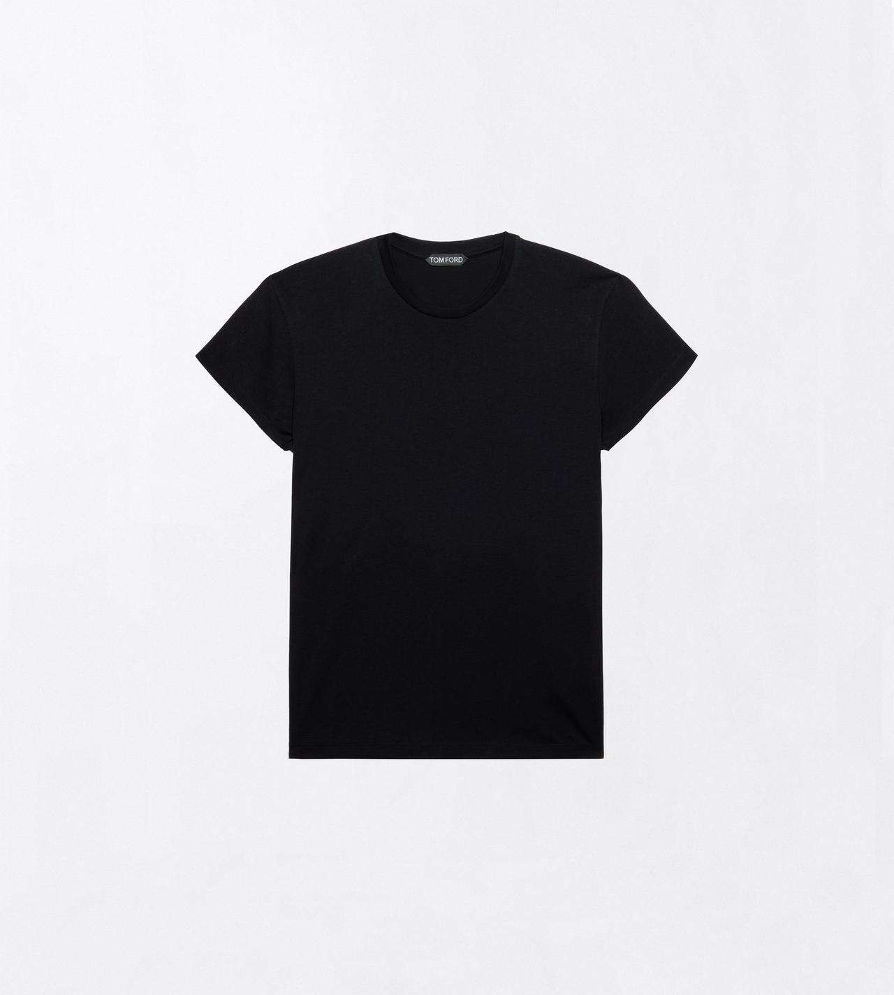 TOM FORD COTTON BLACK COLD DYED COTTON CREW NECK T-SHIRT