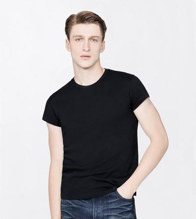 TOM FORD COTTON BLACK COLD DYED COTTON CREW NECK T-SHIRT