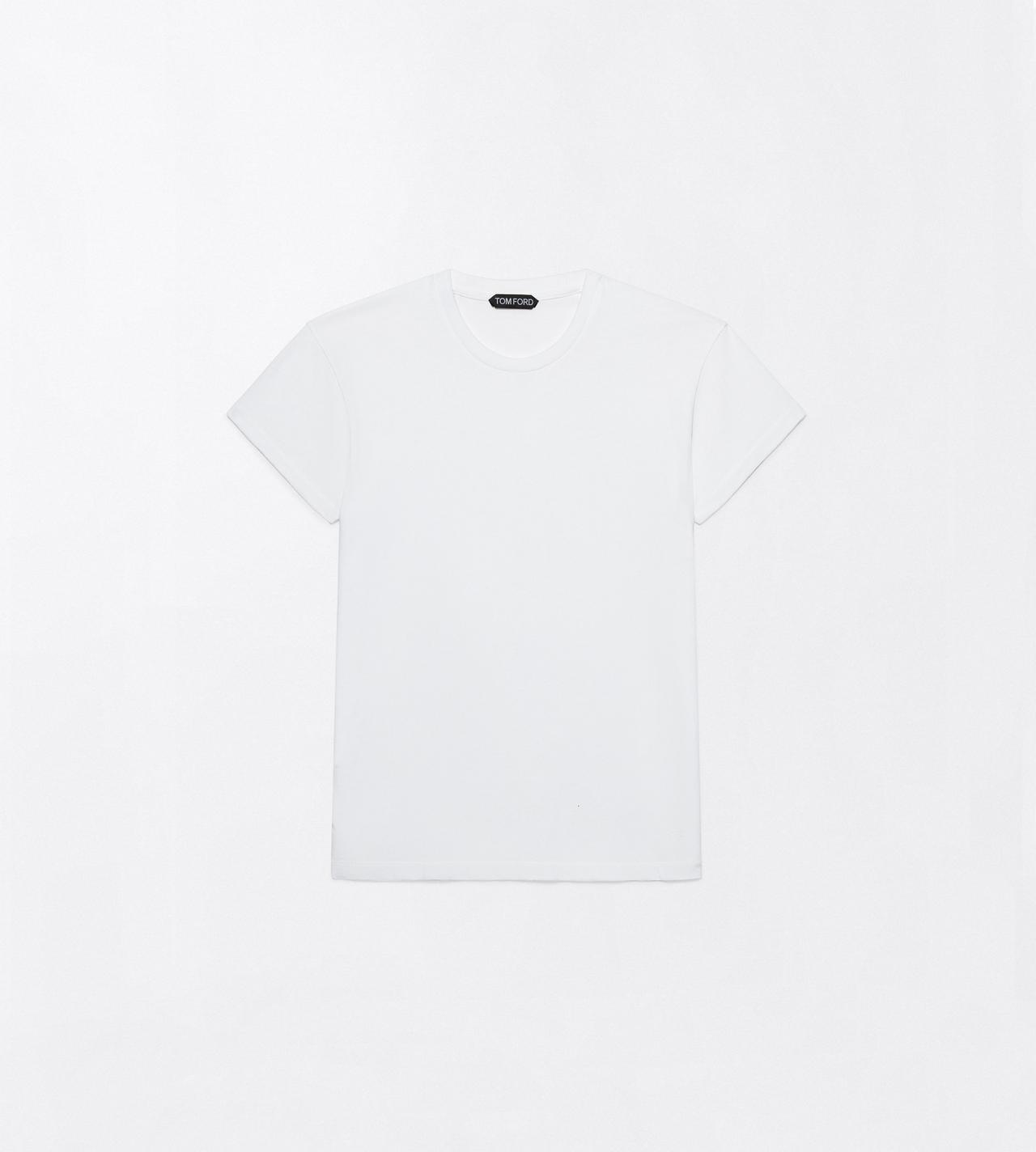 TOM FORD COTTON WHITE COLD DYED COTTON CREW NECK T-SHIRT