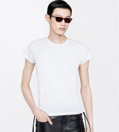 TOM FORD COTTON WHITE COLD DYED COTTON CREW NECK T-SHIRT