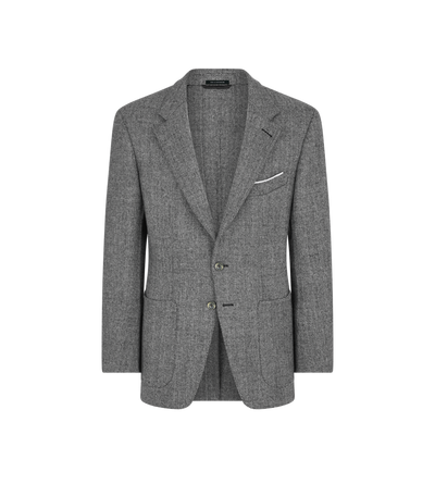 SHARKSKIN HERRINGBONE DOUBLE SPLITTABLE JACKET image number 0
