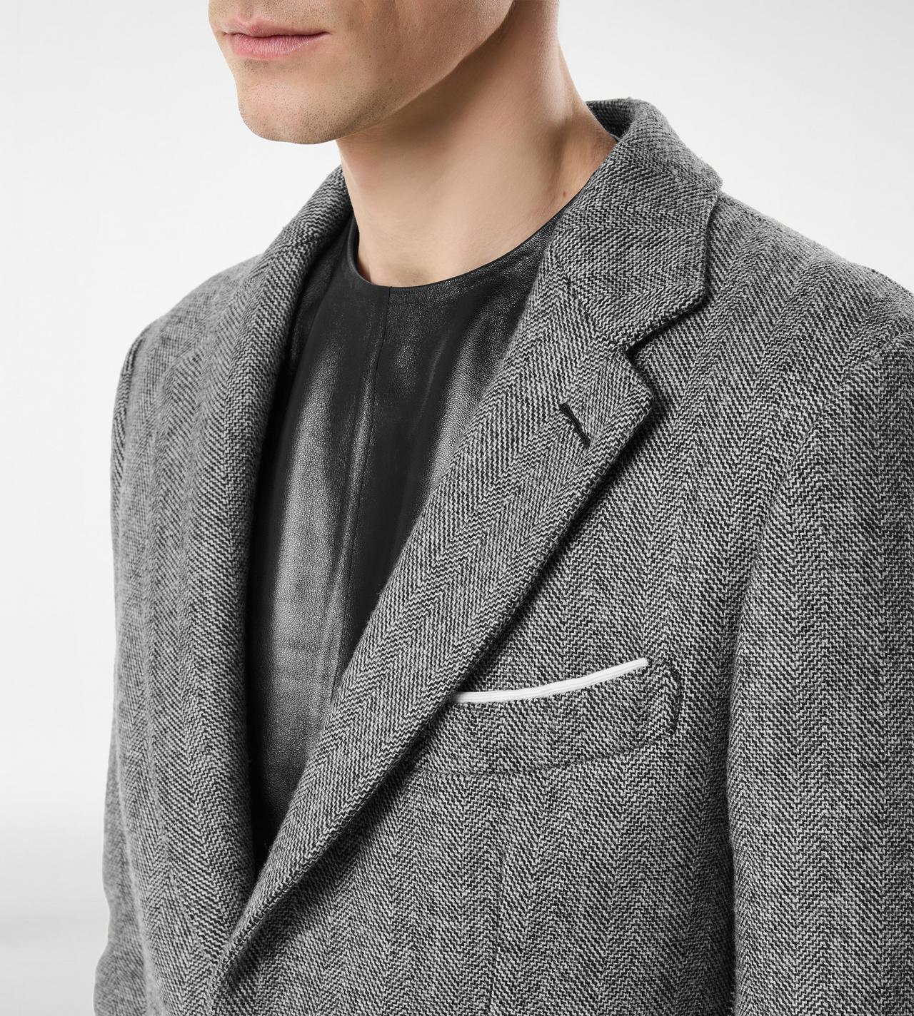 SHARKSKIN HERRINGBONE DOUBLE SPLITTABLE JACKET image number 1