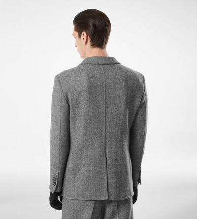 SHARKSKIN HERRINGBONE DOUBLE SPLITTABLE JACKET image number 3