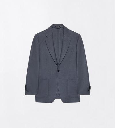 TOM FORD WOOL SILK BLEND GREY MELANGE DOUBLE SPLITTABLE LIGHT WOOL JACKET