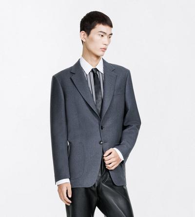 TOM FORD WOOL SILK BLEND GREY MELANGE DOUBLE SPLITTABLE LIGHT WOOL JACKET