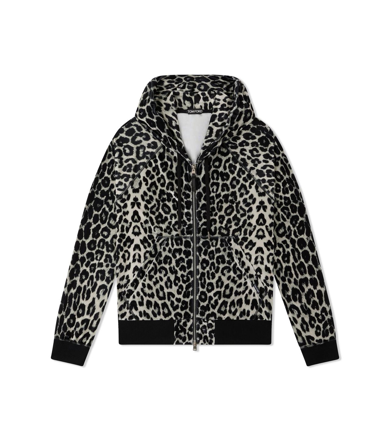 LEOPARD PRINT VELOUR HOODIE