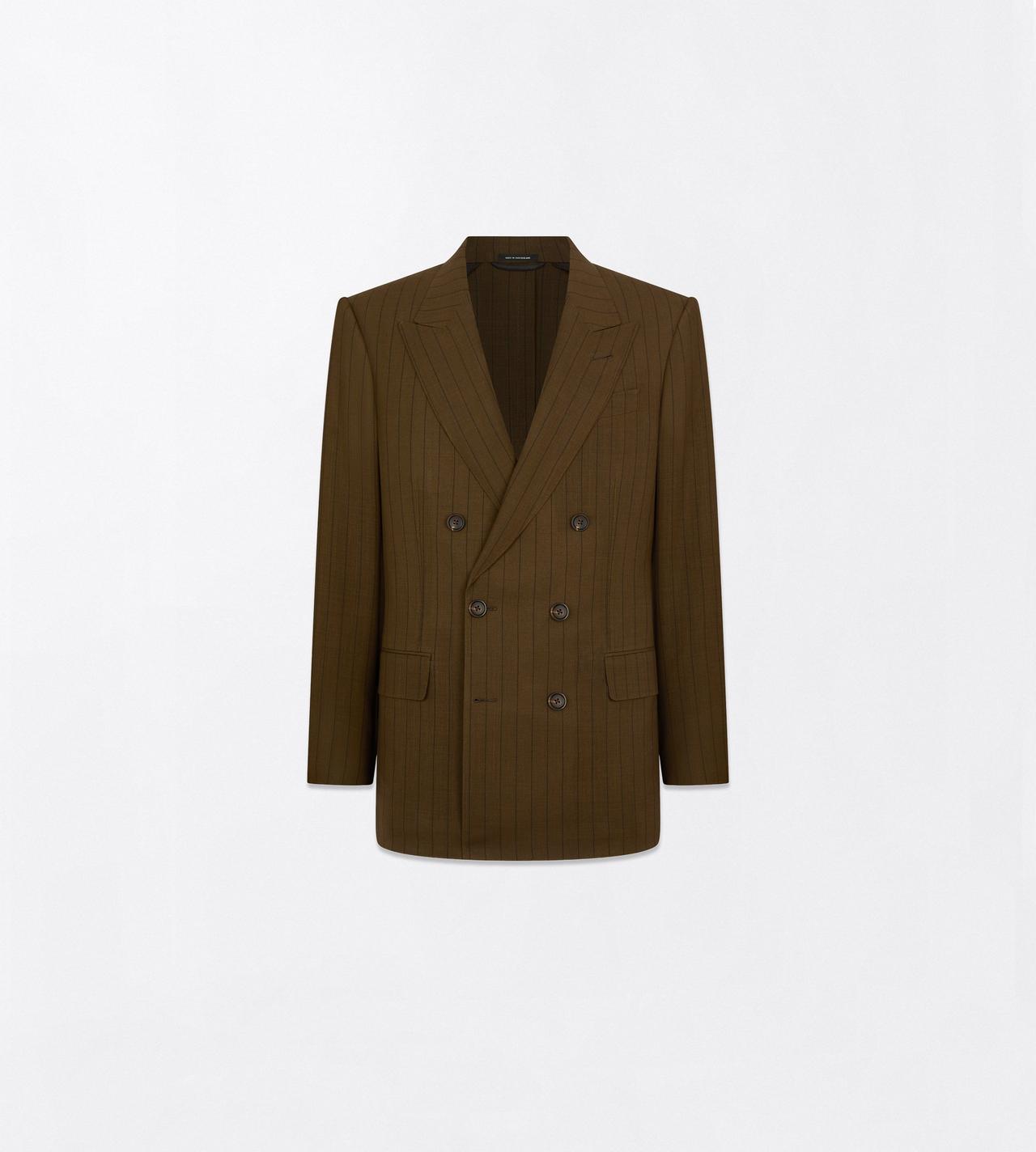 TOM FORD WOOL KHAKI BROWN LIGHT FRESCO STRIPE JACKET