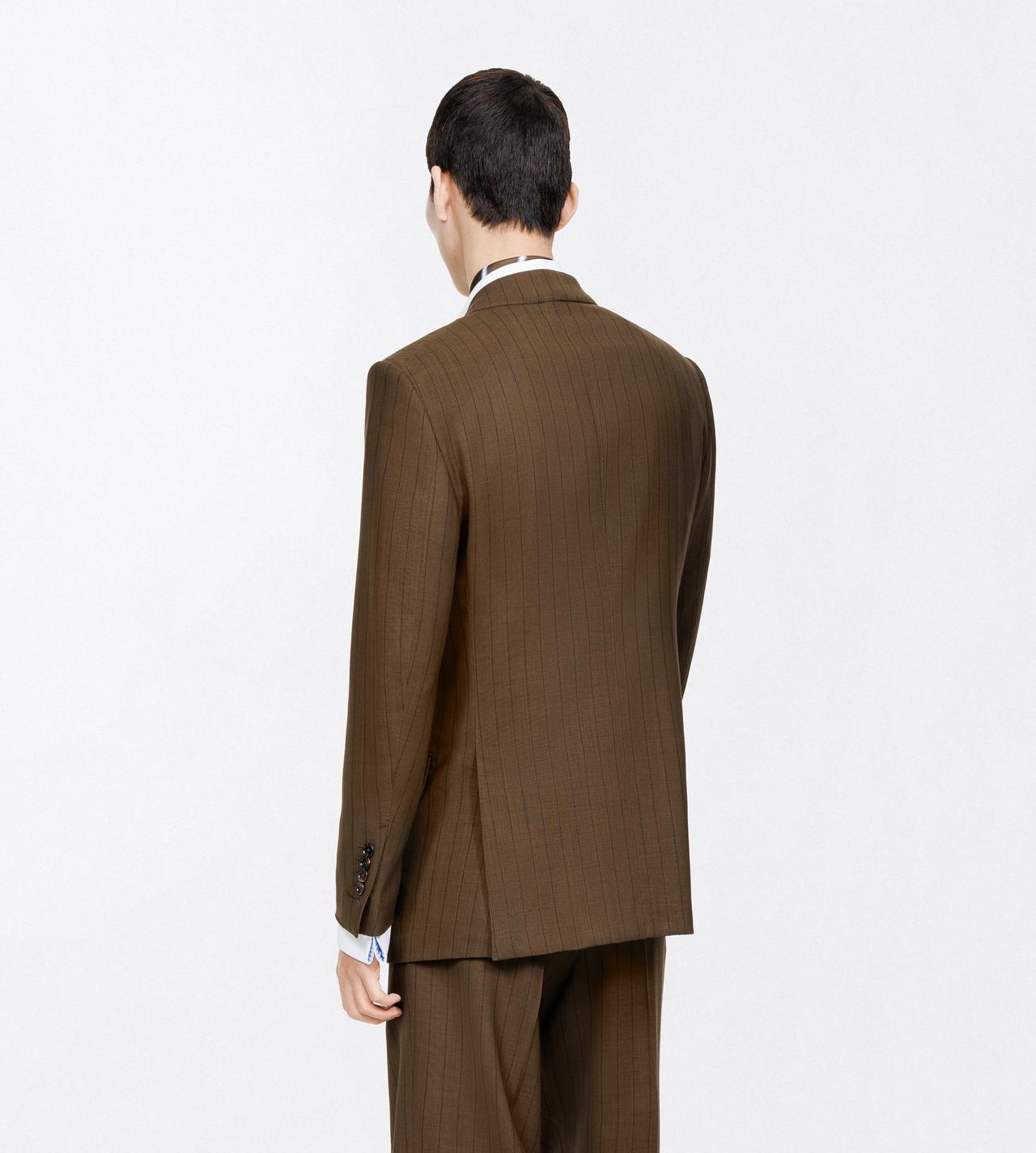 TOM FORD WOOL KHAKI BROWN LIGHT FRESCO STRIPE JACKET