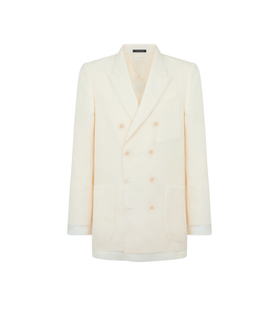 TOM FORD SILK WHITE CHAQUETA DE NOCHE DE CHIF&Oacute;N LAVADO