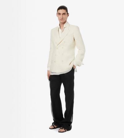 TOM FORD SILK WHITE CHAQUETA DE NOCHE DE CHIF&Oacute;N LAVADO
