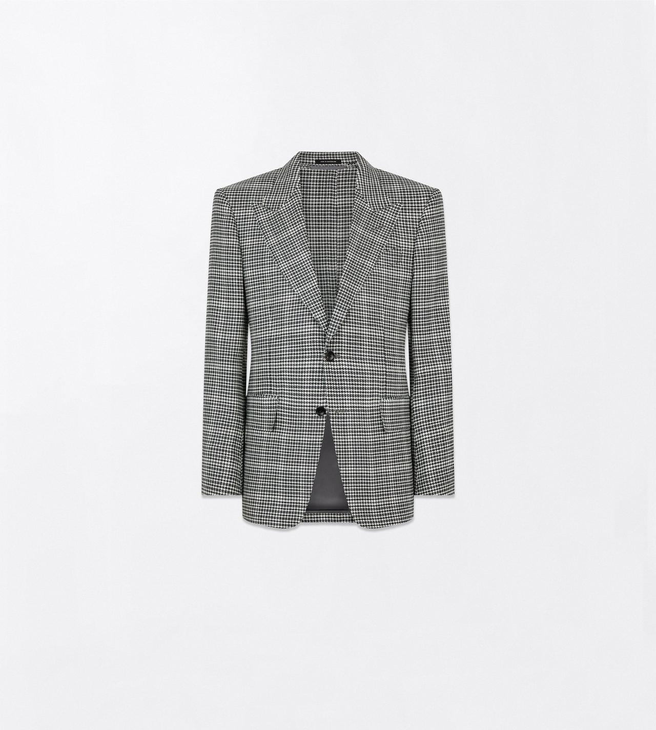 TOM FORD WOOL BLEND BLACK AND WHITE IRREGULAR DAMIER SHELTON JACKET