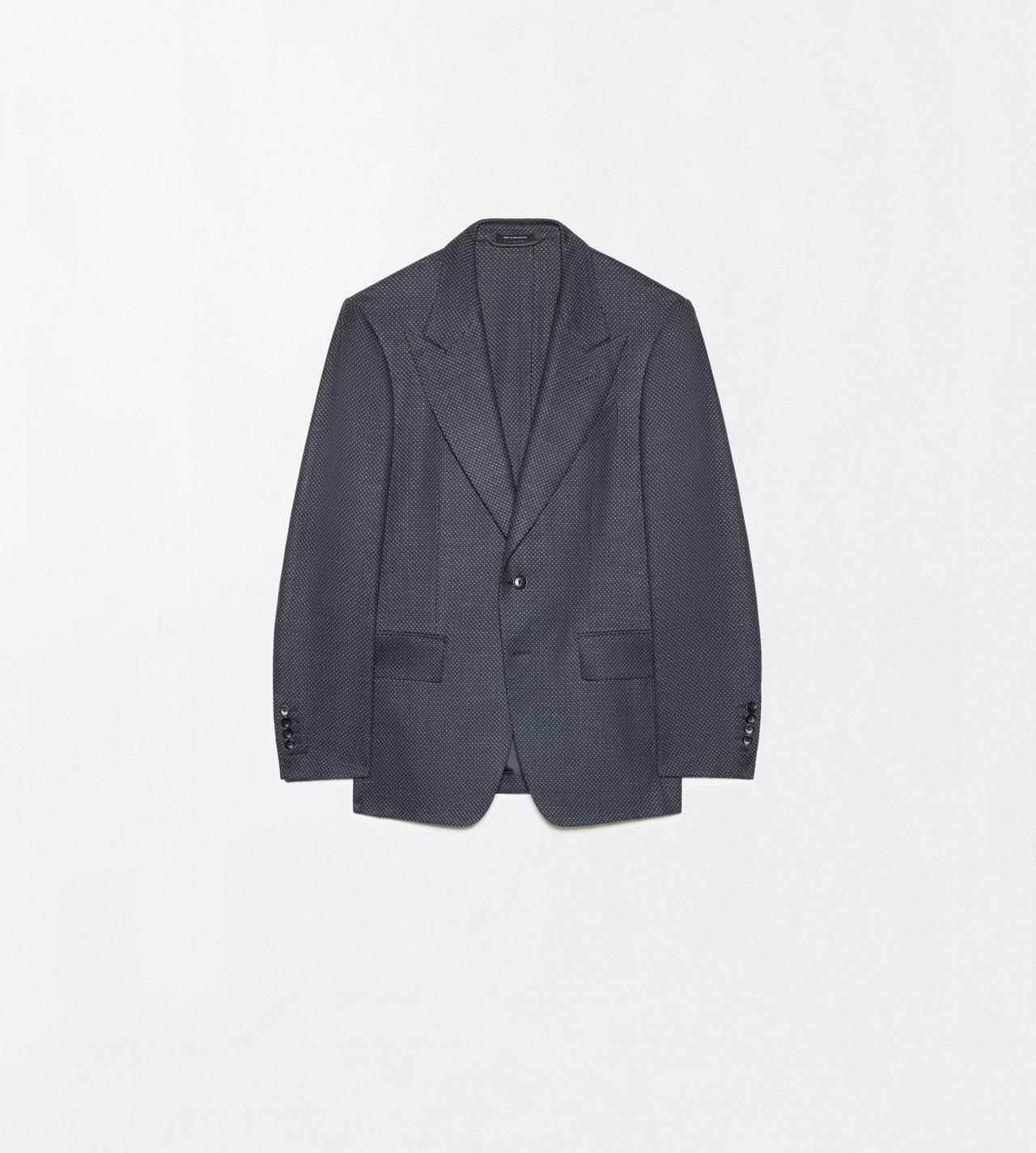 TOM FORD WOOL BLEND BLACK ANTHRACITE GRAND BIRDSEYE SHELTON JACKET