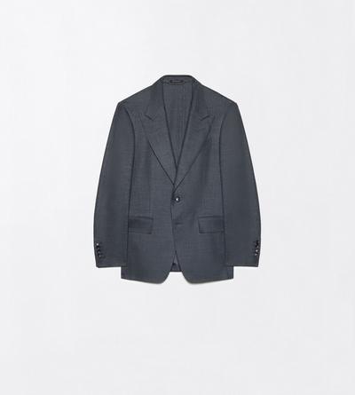 TOM FORD WOOL BLEND BLACK ANTHRACITE GRAND BIRDSEYE SHELTON JACKET