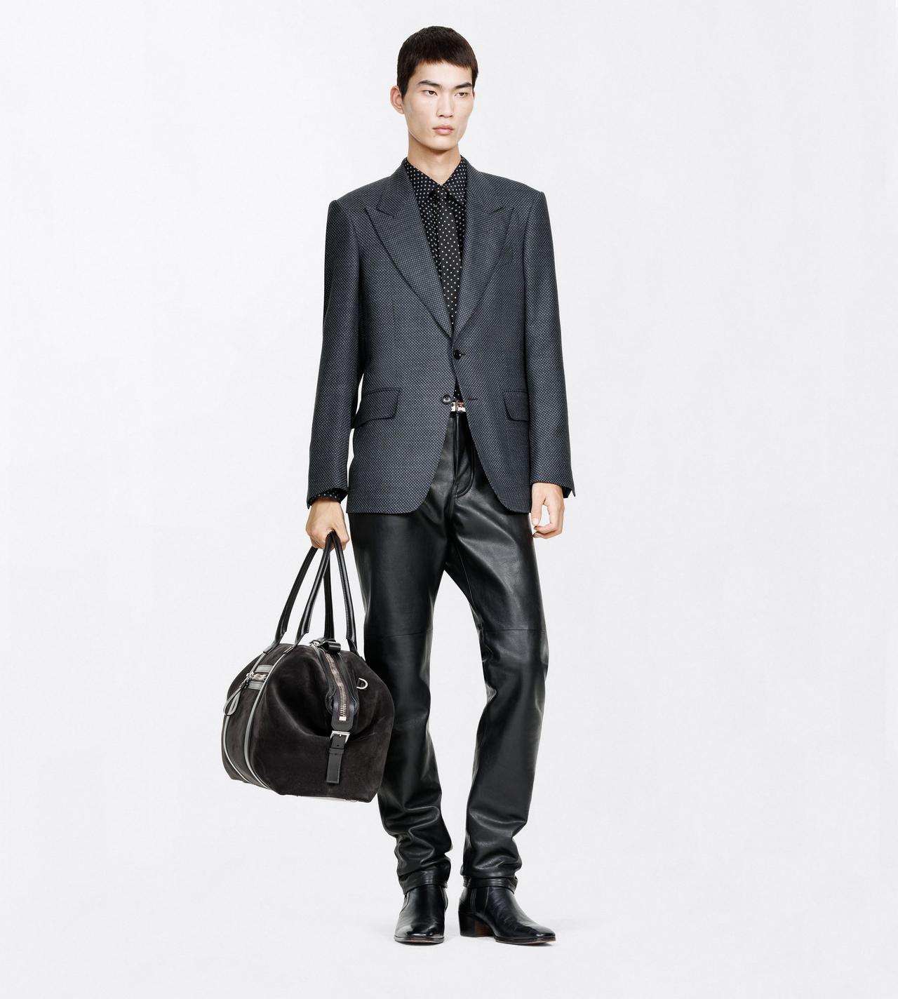 TOM FORD WOOL BLEND BLACK ANTHRACITE GRAND BIRDSEYE SHELTON JACKET