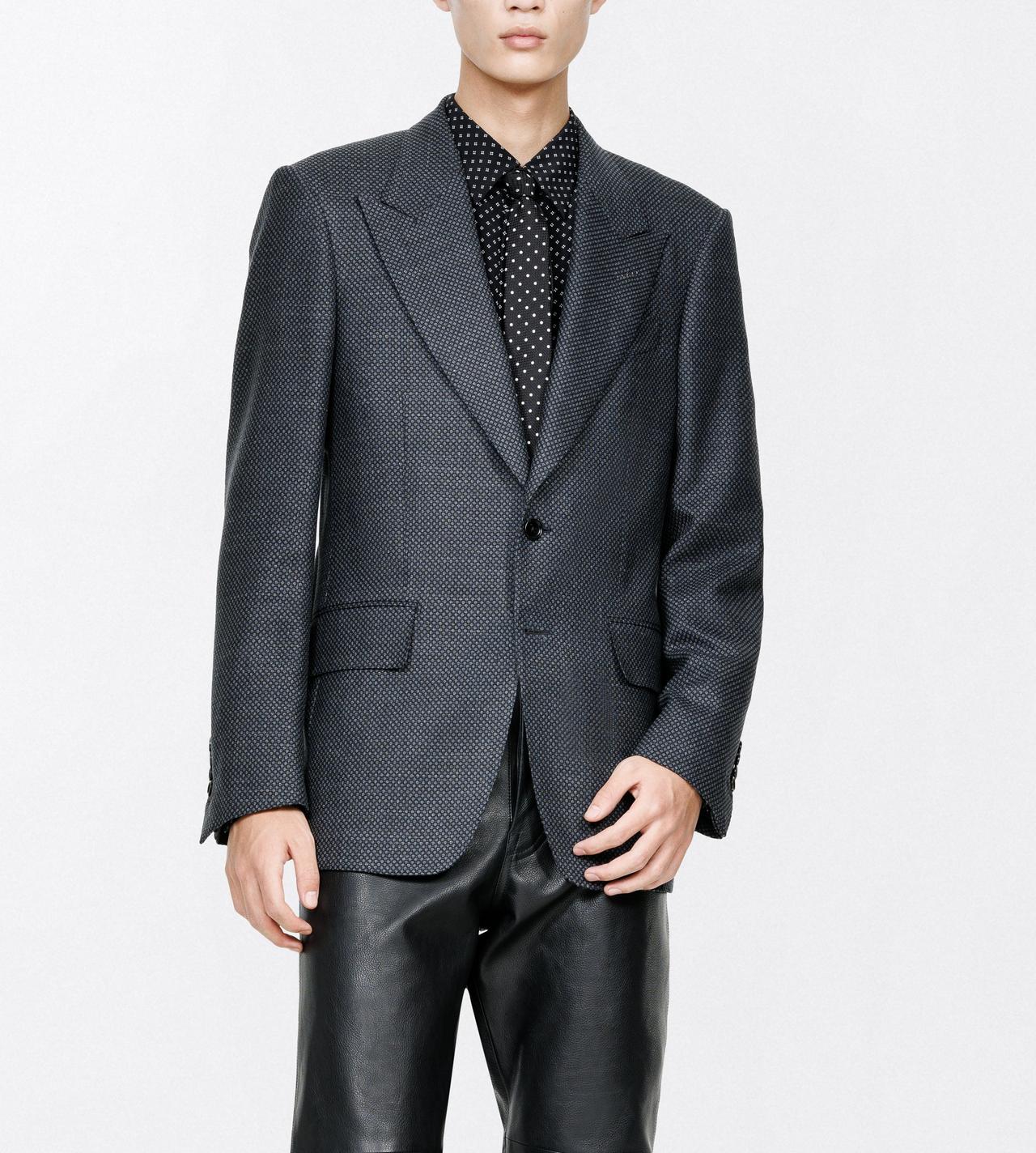 TOM FORD WOOL BLEND BLACK ANTHRACITE GRAND BIRDSEYE SHELTON JACKET