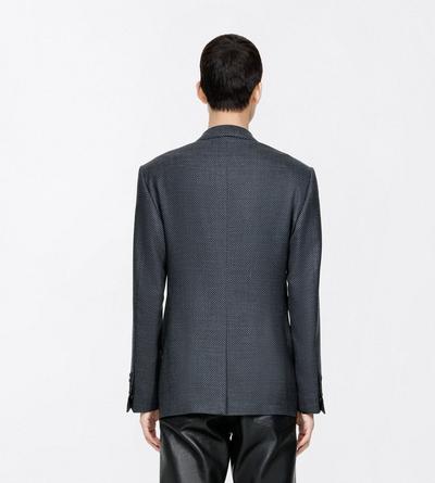 TOM FORD WOOL BLEND BLACK ANTHRACITE GRAND BIRDSEYE SHELTON JACKET