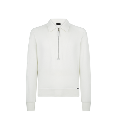 COTTON CASHMERE ZIP RUGBY SHIRT image number 0