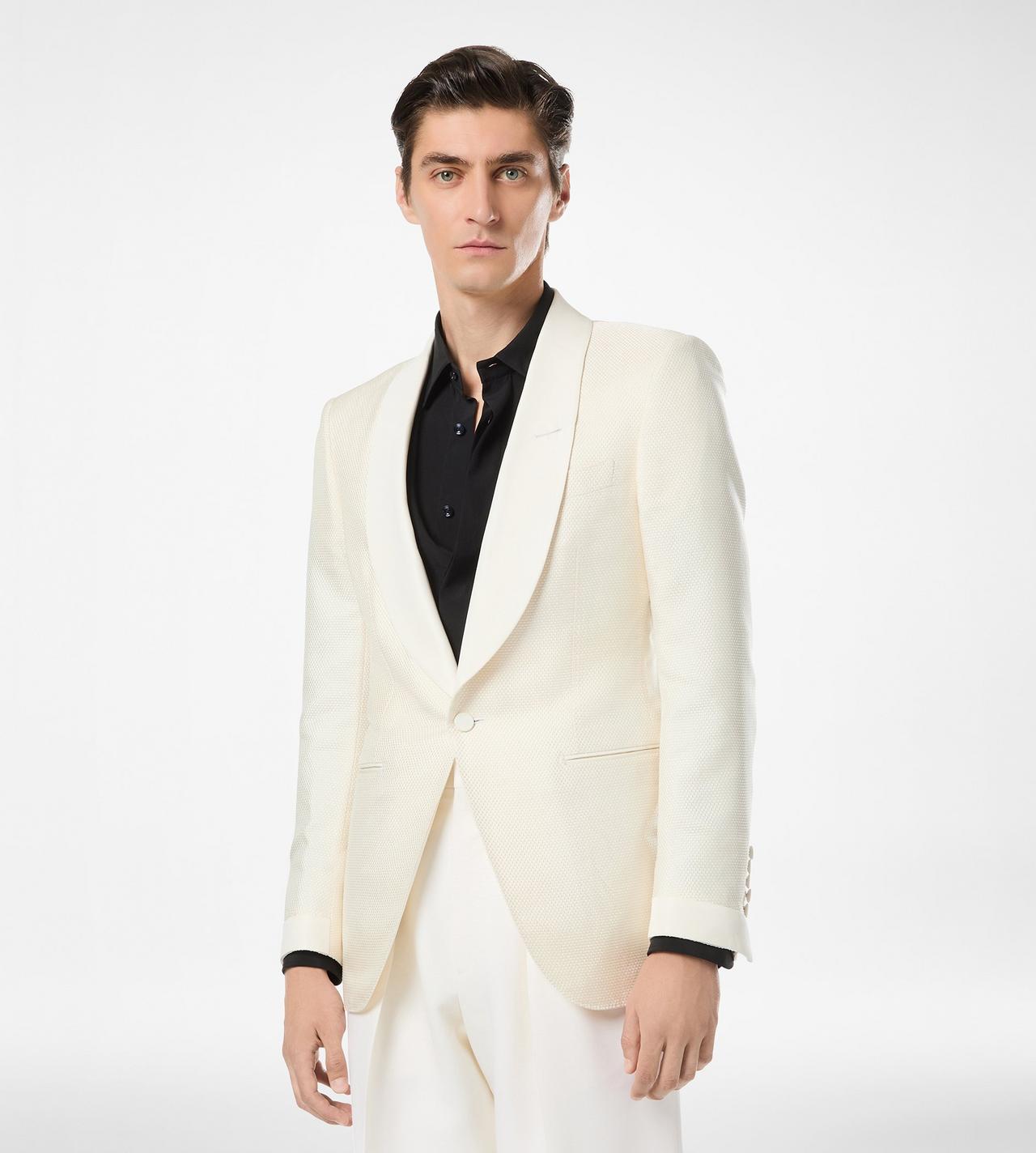 SILK VISCOSE JACQUARD EVENING JACKET image number 3