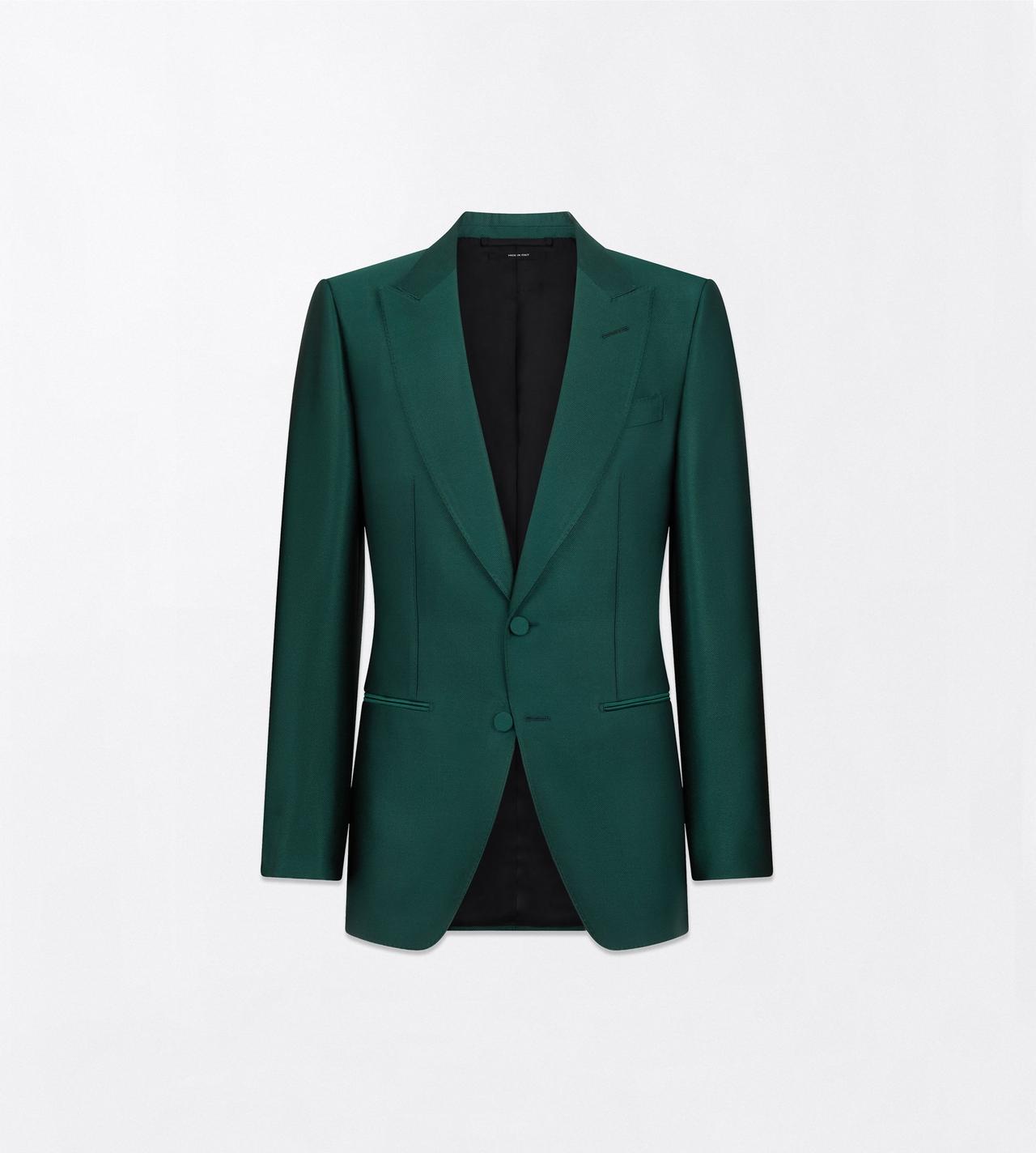 TOM FORD WOOL SILK BLEND EMERALD MIKADO O'CONNOR EVENING JACKET