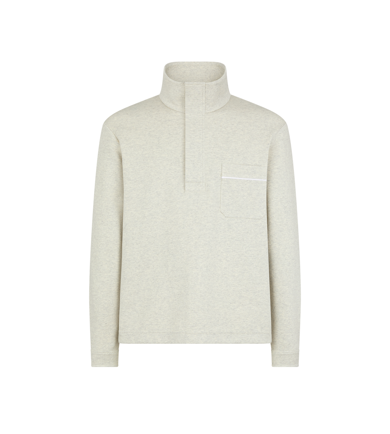 COTTON SILK CASHMERE HALF BUTTON PULLOVER image number 0