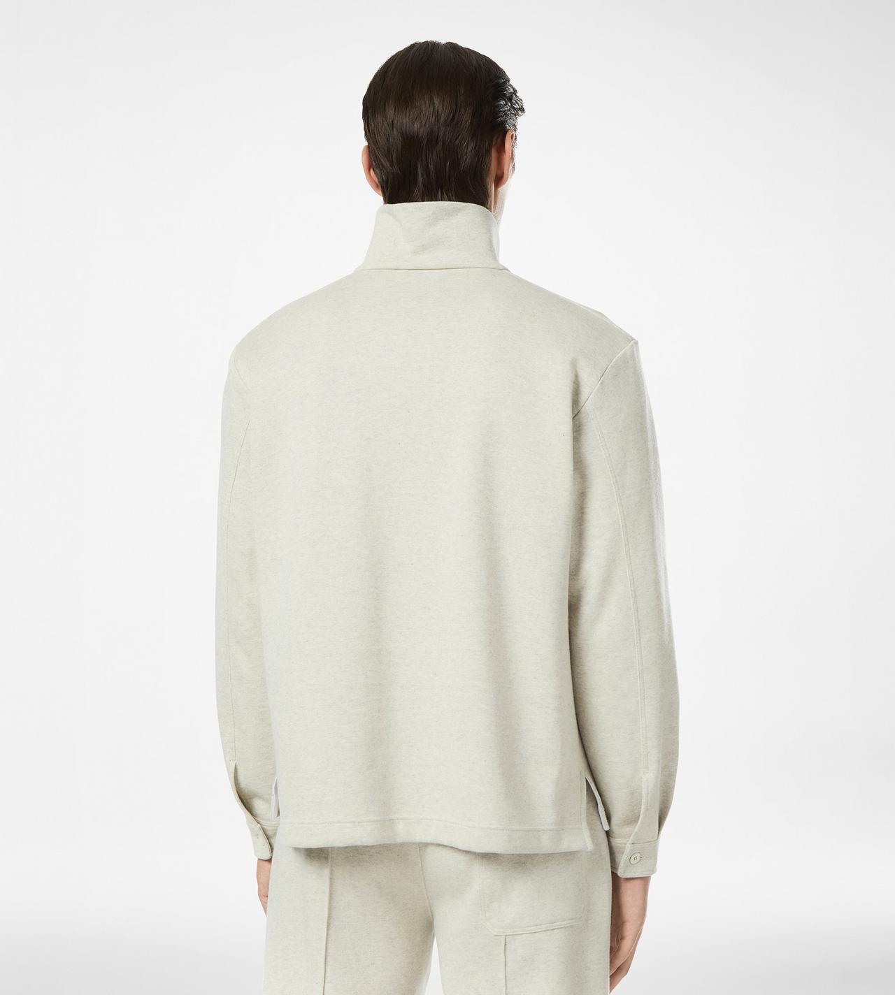 COTTON SILK CASHMERE HALF BUTTON PULLOVER image number 3