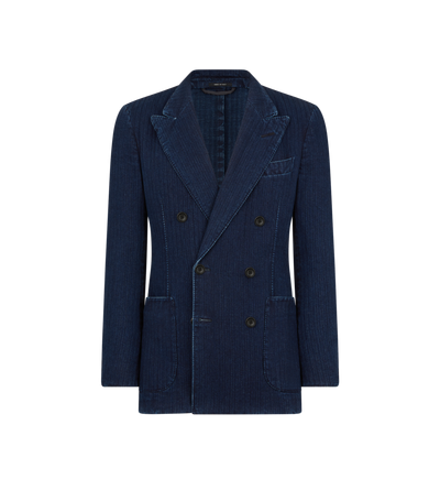 INDIGO HERRINGBONE JACKET image number 0