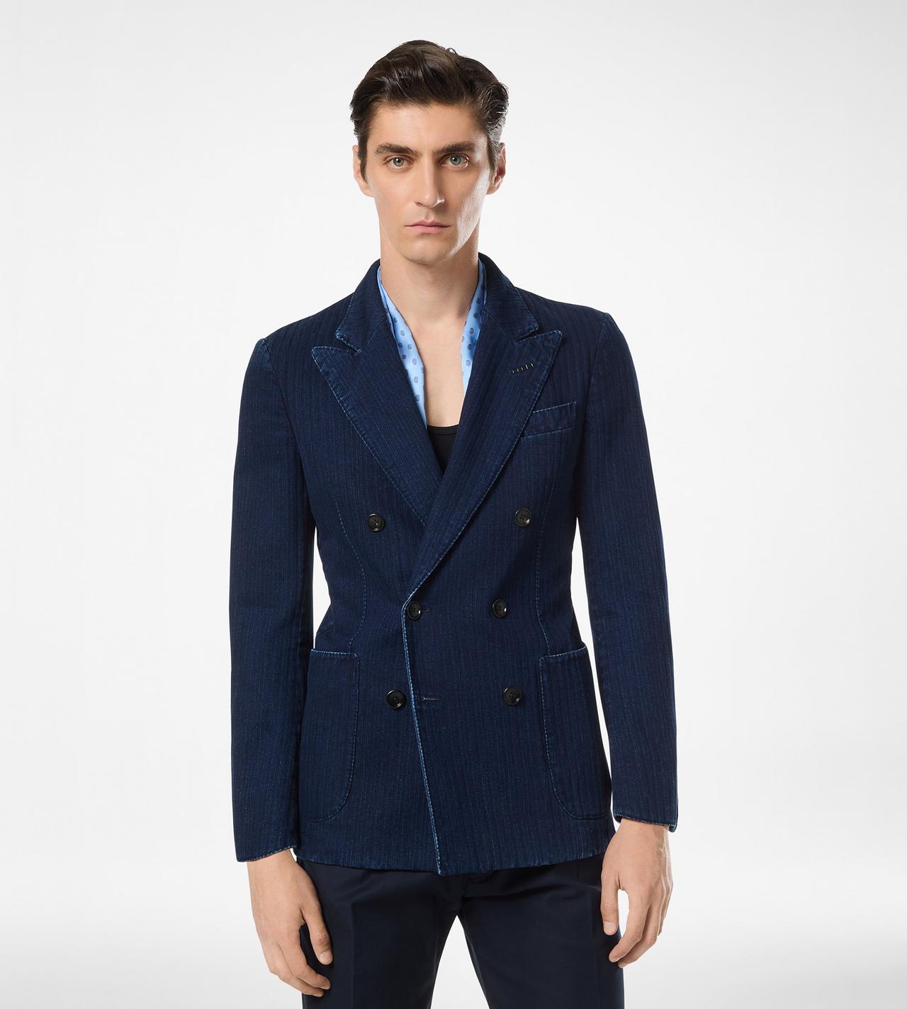 INDIGO HERRINGBONE JACKET image number 3