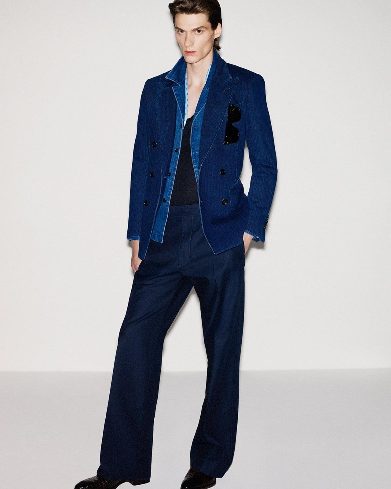 INDIGO HERRINGBONE JACKET image number 3