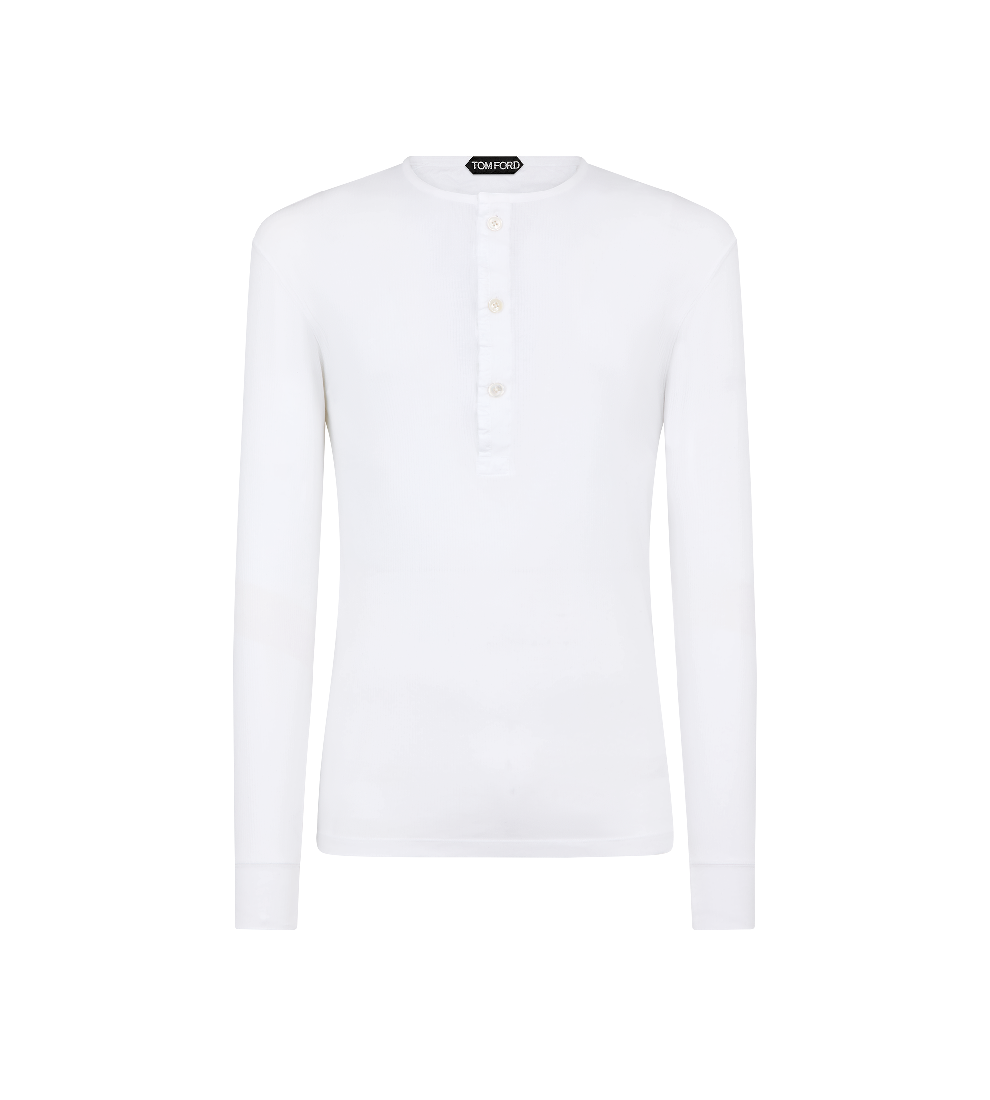 COTTON STRETCH RIB HENLEY | TOM FORD Fashion