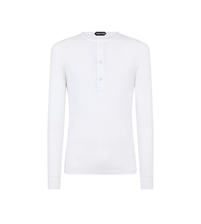 COTTON STRETCH RIB HENLEY image number 0
