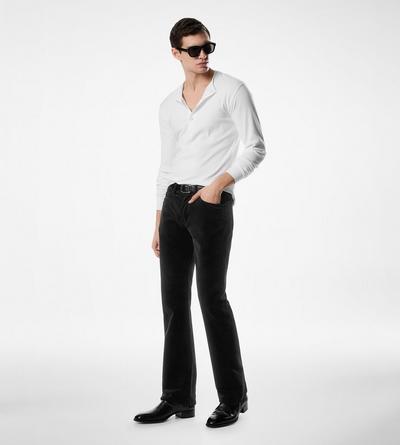 COTTON STRETCH RIB HENLEY image number 1