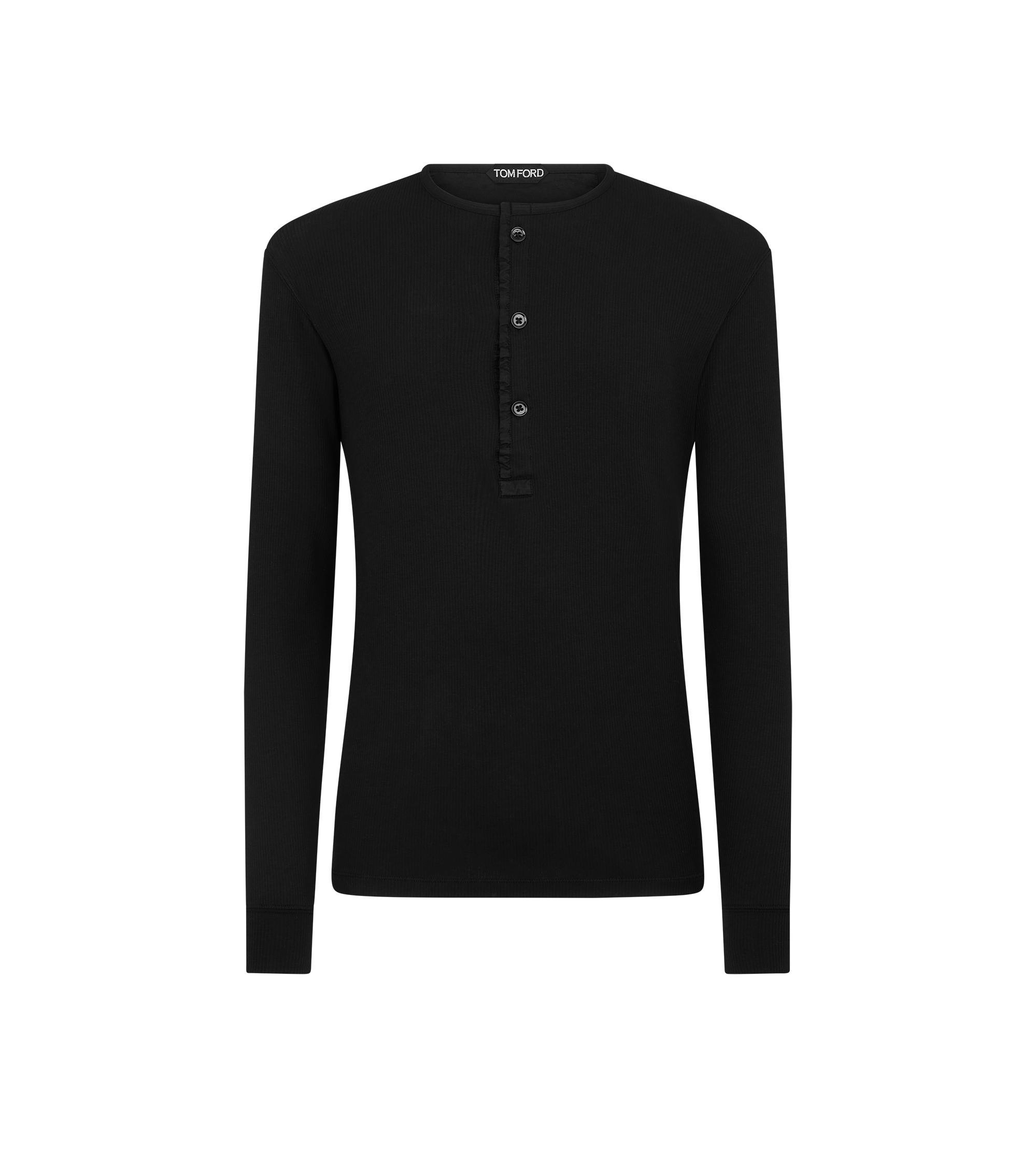 COTTON STRETCH RIB HENLEY | TOM FORD Fashion