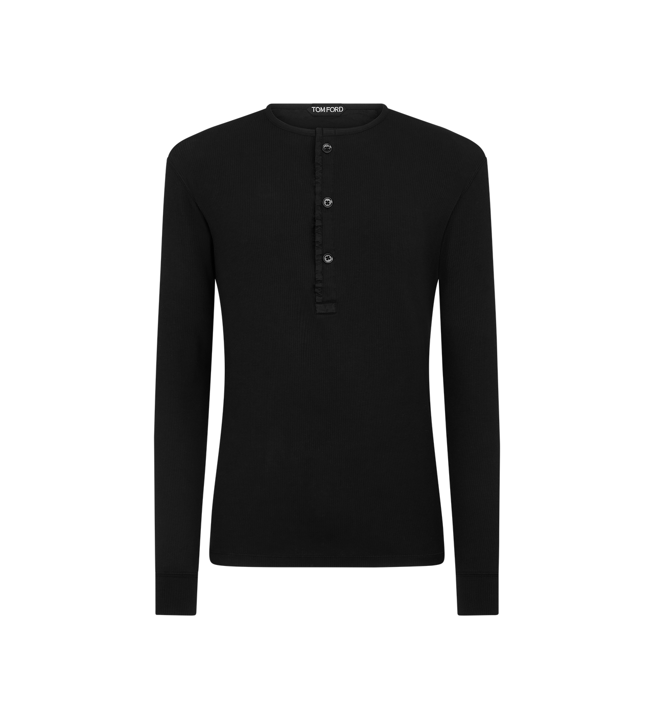 COTTON STRETCH RIB HENLEY image number 0