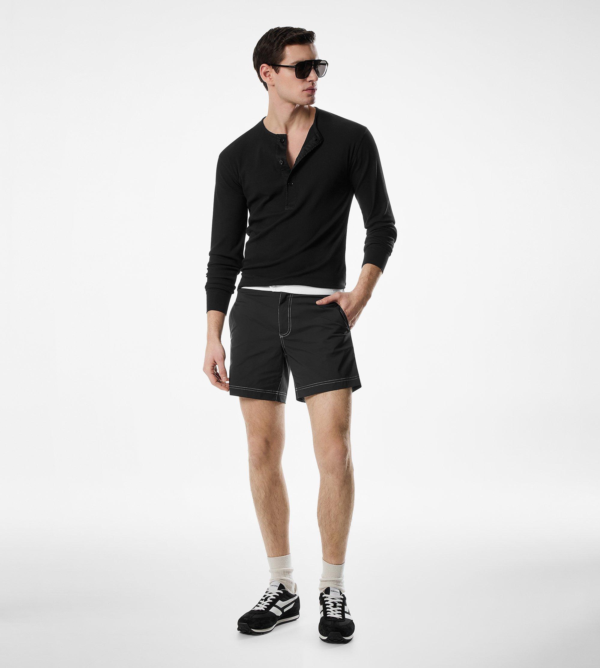 COTTON STRETCH RIB HENLEY