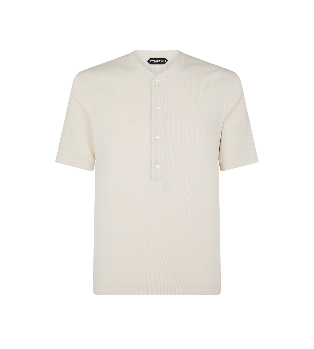 SHORT SLEEVE COTTON MODAL RIB HENLEY image number 0