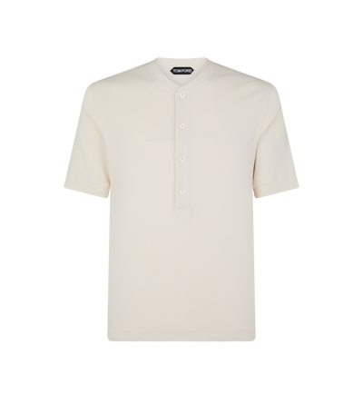 SHORT SLEEVE COTTON MODAL RIB HENLEY